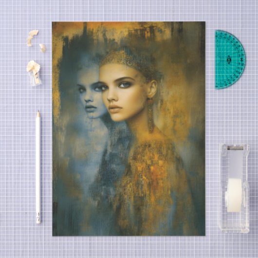 Ethereal Feminine Mystical Duality EW2L Decoupage Tissuepapier (Craft)