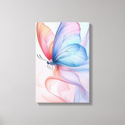Ethereal Flight: Silk Wings Canvas Print (Voorkant)