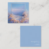 Ethereal Floral Meadow Gold Frame Serene Landscape Vierkante Visitekaartje (Voorkant / Achterkant)