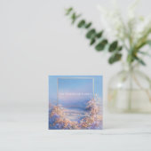 Ethereal Floral Meadow Gold Frame Serene Landscape Vierkante Visitekaartje (Staand voorkant)