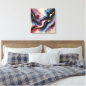 Ethereal Flow – Elegante Abstracte Kunst Canvaspri Canvas Afdruk (Insitu (Slaapkamer))