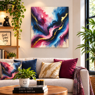 Ethereal Flow – Elegante Abstracte Kunst Canvaspri Canvas Afdruk