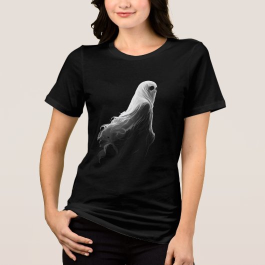 Ethereal Flowing Ghost Illustration Tri-Blend Shirt (Voorkant)