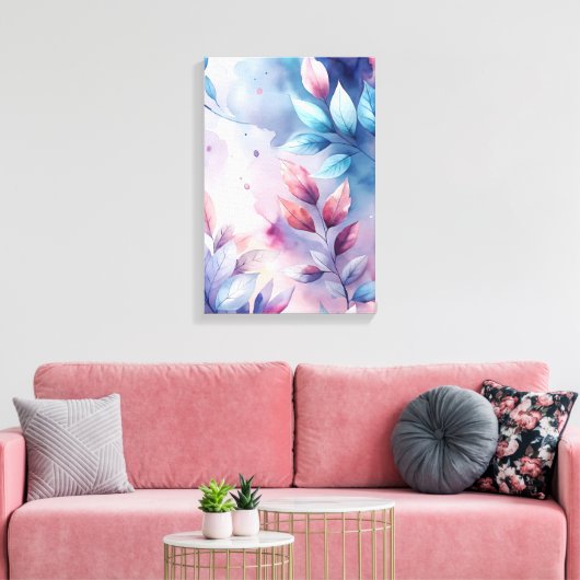 Ethereal Foliage: Pastel Whisper Print (Insitu (Woonkamer))
