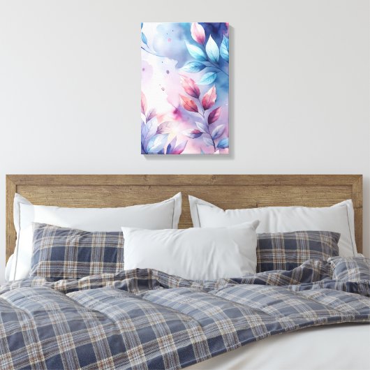 Ethereal Foliage: Pastel Whisper Print (Insitu (Slaapkamer))