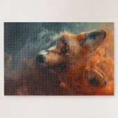 Ethereal Fox in Smoke & Mist – Mystical Puzzle Legpuzzel (Horizontaal)