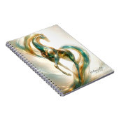 Ethereal Glass Horse Flow – Fantasy Abstract Notitieboek (Rechterzijde)