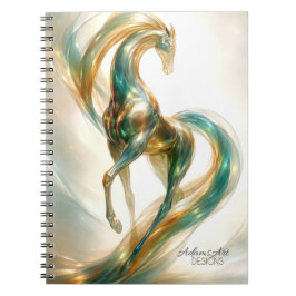 Ethereal Glass Horse Flow – Fantasy Abstract Notitieboek