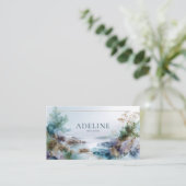 Ethereal Gold Dust Rocky Coast Abstract Landscape Visitekaartje (Staand voorkant)