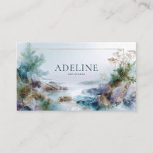 Ethereal Gold Dust Rocky Coast Abstract Landscape