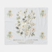 Ethereal Gold & Sage Botanische Collectie Fleece Deken (Voorkant (Horizontaal))