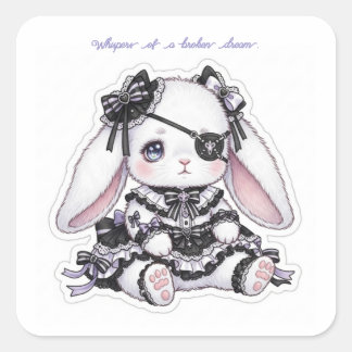 Ethereal Gothic Rabbit - Sadness & Beauty Kawaii Vierkante Sticker