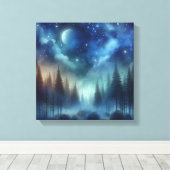 Ethereal Indigo Forest – Back to School Art Canvas Afdruk (Insitu (Houten vloer))
