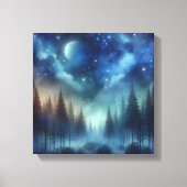 Ethereal Indigo Forest – Back to School Art Canvas Afdruk (Voorkant)