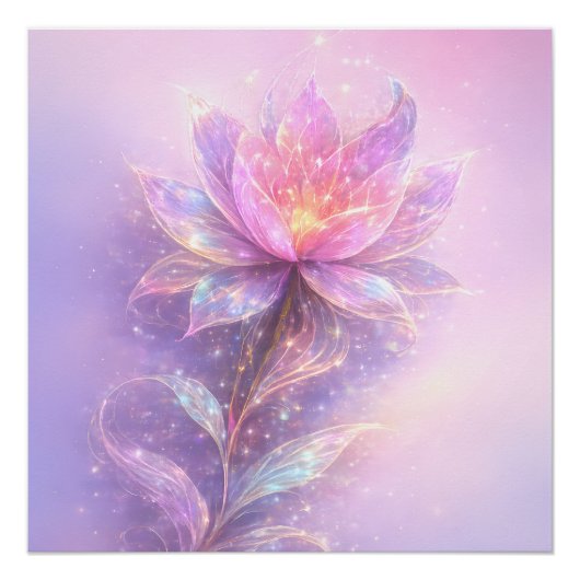 Ethereal Lotus Licht Perfect Poster (Voorkant)