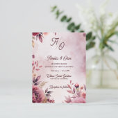 Ethereal Mauve Romantic Luxury Wedding Invitation Briefkaart (Staand voorkant)