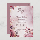 Ethereal Mauve Romantic Luxury Wedding Invitation Briefkaart (Voorkant / Achterkant)