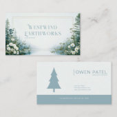 Ethereal Misty Forest Lake White Floral Gold Frame Visitekaartje (Voorkant / Achterkant)