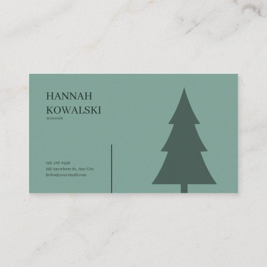 Ethereal Misty Forest Path Teal Gold Rustic Visitekaartje (Achterkant)