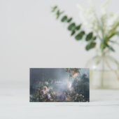 Ethereal Misty Forest Rose Floral Gold Frame Visitekaartje (Staand voorkant)