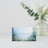 Ethereal Misty Forest White Wildflower Gold Frame Visitekaartje (Staand voorkant)