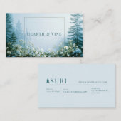 Ethereal Misty Forest White Wildflower Gold Frame Visitekaartje (Voorkant / Achterkant)