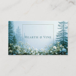 Ethereal Misty Forest White Wildflower Gold Frame Visitekaartje