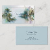 Ethereal Misty River Gold Frame Serene Landscape Visitekaartje (Voorkant / Achterkant)