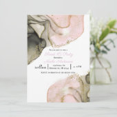 Ethereal Moody Pink Black Gold Inky Sweet 16 Kaart (Staand voorkant)