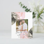 Ethereal Moody Roze Zwarte Inkt Save the Date (Staand voorkant)