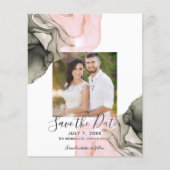 Ethereal Moody Roze Zwarte Inkt Save the Date (Voorkant)