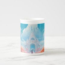 'Ethereal Mountain Palace' Bone China Beker