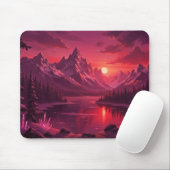 Ethereal Mountain Sunset Mouse Pad - Pink Crystal  Muismat (Met muis)