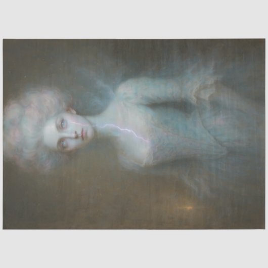 Ethereal Muse – Spookachtig Portret Decoupage Tissuepapier (Voorkant)
