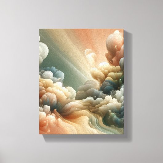 Ethereal Nebula Layers Surreal Abstract Art Design Canvas Afdruk (Voorkant)