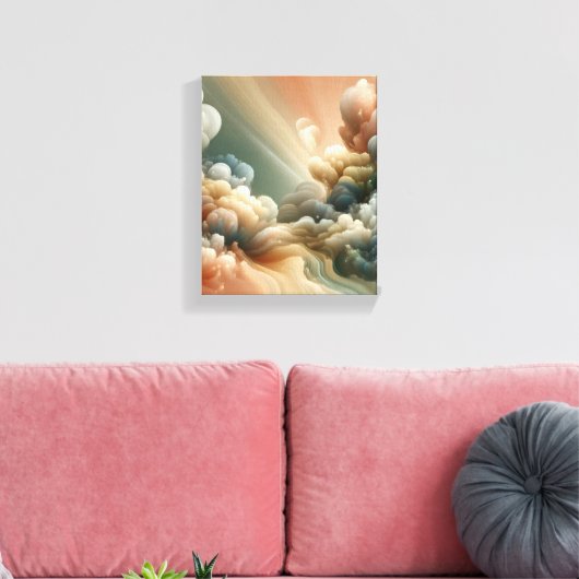 Ethereal Nebula Layers Surreal Abstract Art Design Canvas Afdruk (Insitu (Woonkamer))