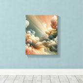 Ethereal Nebula Layers Surreal Abstract Art Design Canvas Afdruk (Insitu (Houten vloer))