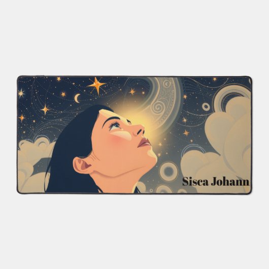 Ethereal Neo Deco Dreamer Aesthetic Large Bureaumat (Voorkant)