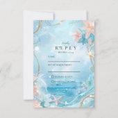 Ethereal Ocean Light Wedding RSVP Kaartje (Voorkant)
