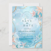 Ethereal Ocean Light Wedding Save The Date (Voorkant)