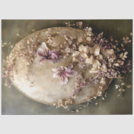 Ethereal Ornamental Oval and Floral Botanical  Tissuepapier