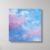 Ethereal Peach Teal Textured Abstract Canvas (Voorkant)