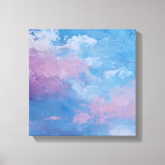 Ethereal Peach Teal Textured Abstract Canvas