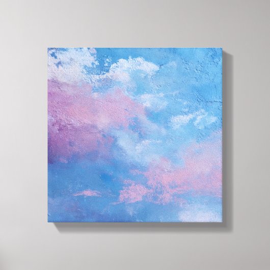Ethereal Peach Teal Textured Abstract Canvas (Voorkant)