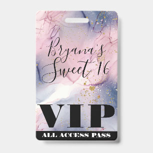 Ethereal Periwinkle Roze Goud Inkt Fantasie VIP  Badge
