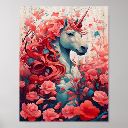 Ethereal Pink Unicorn Dreamscape Fantasy Art Poster (Voorkant)