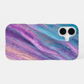Ethereal Purple & Turquoise Marble Art Phone Case iPhone 16 Hoesje (Achterkant horizontaal)