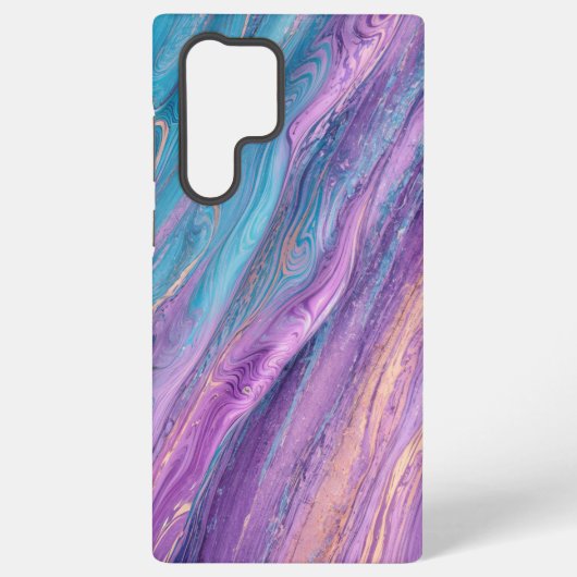 Ethereal Purple & Turquoise Marble Art Phone Case Samsung Galaxy Hoesje (Achterkant)