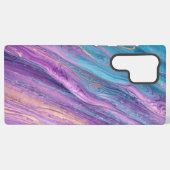 Ethereal Purple & Turquoise Marble Art Phone Case Samsung Galaxy Hoesje (Achterkant horizontaal)