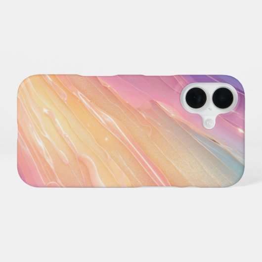  Ethereal Radiance Pastel Aurora Phone Case iPhone 16 Hoesje (Achterkant horizontaal)